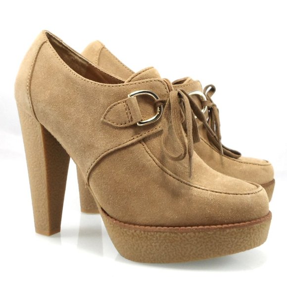 NIB$195 KORS Michael Kors Dusty Laced Pump Vintage Platform Heels Bootie 8.5 - Picture 5 of 12